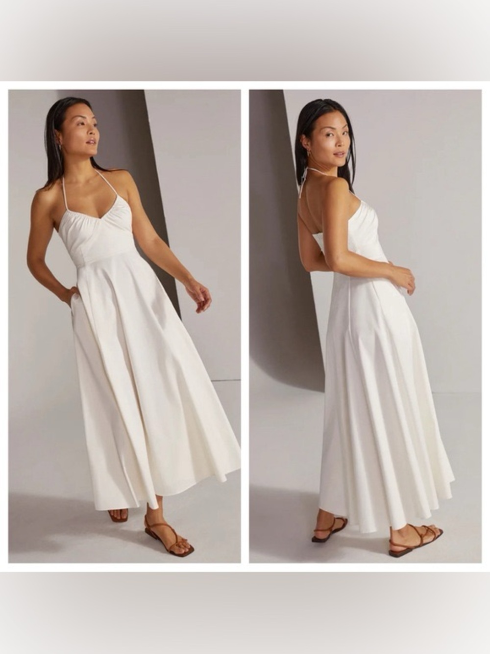 NWOT Favorite Daughter The Halting Traffic midi Dress White Halter sz 12